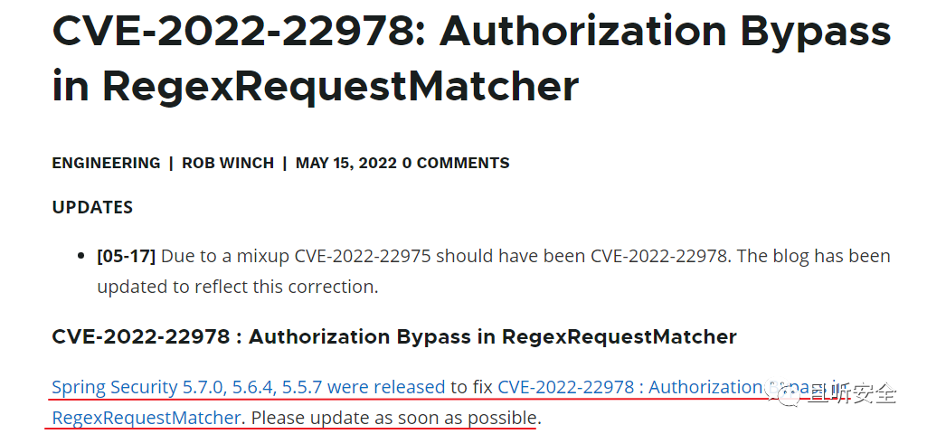 CVE-2022-22978 Spring Security RegexRequestMatcher 认证绕过漏洞与利用场景分析
